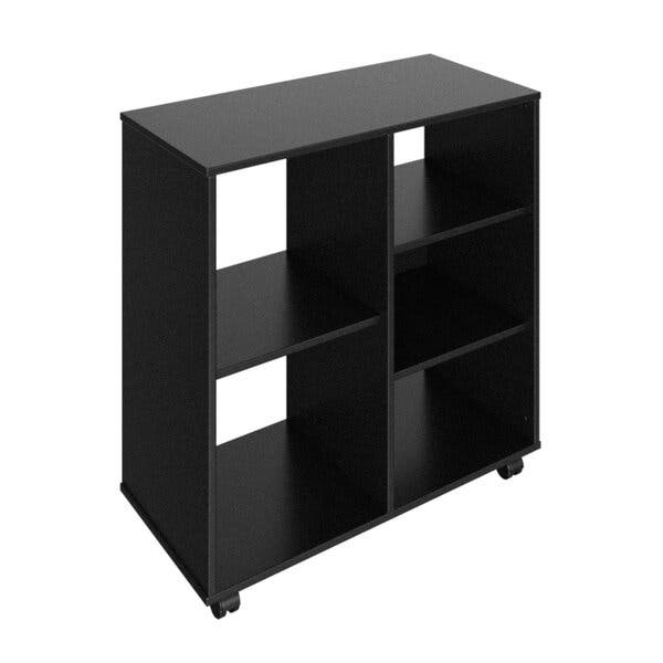 Estante 5 Nichos Com Rodizio Moma Linha Minimal Preto | Leroy Merlin