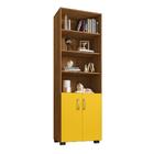 Estante 5 Prateleiras Freijó - Freijó / Amarelo