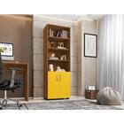 Estante 5 Prateleiras Freijó - Freijó / Amarelo