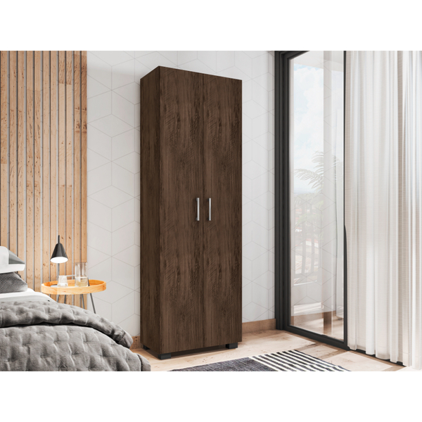 Estante 5 Prateleiras Livreiro Cor Avelã Com Portas Grandes -