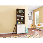 Estante 5 Prateleiras Livreiro Cor Avelã E Portas Pequenas -