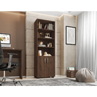 Estante 5 Prateleiras Livreiro Cor Avelã E Portas Pequenas -