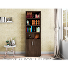 Estante 5 Prateleiras Livreiro Cor Avelã E Portas Pequenas -