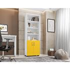 Estante 5 Prateleiras Livreiro Cor Branco/ Amarelo
