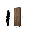 Estante 5 Prateleiras Livreiro Sala Avelã Com Porta Grande -