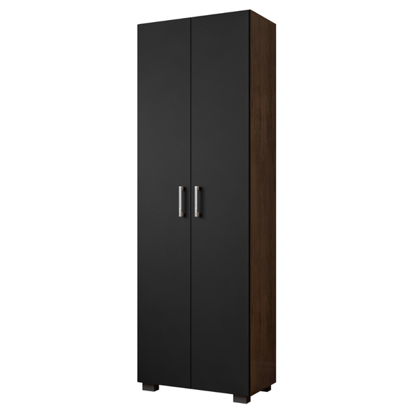 Estante 5 Prateleiras Livreiro Sala Avelã Com Porta Grande -