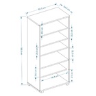 Estante 5 Prateleiras Livreiro Sala Branco Com Porta Grande -