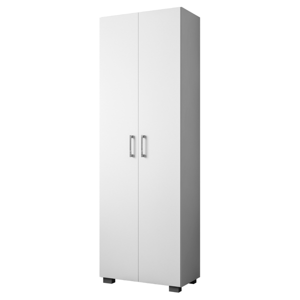 Estante 5 Prateleiras Livreiro Sala Branco Com Porta Grande -