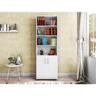 Estante 5 Prateleiras Livreiro Sala Branco E Porta Pequena -