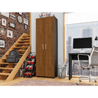 Estante 5 Prateleiras Livreiro Sala Preto Com Porta Grande -