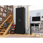 Estante 5 Prateleiras Livreiro Sala Preto Com Porta Grande -