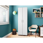 Estante 5 Prateleiras Livreiro Sala Preto Com Porta Grande -