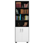 Estante 5 Prateleiras Livreiro Sala Preto E Porta Pequena - P