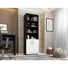 Estante 5 Prateleiras Livreiro Sala Preto E Porta Pequena - P