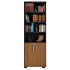 Estante 5 Prateleiras Livreiro Sala Preto E Porta Pequena - P