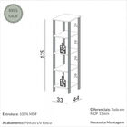 Estante 5 Prateleiras Mdf 33x44x135 Cm F28 Off White Freijó D