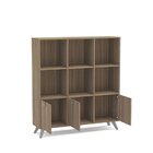 Estante 6 Nichos E 3 Portas Castanho Ouro Preto  Castanho