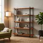 Estante Aberta Industrial Com 5 Prateleira Em Madeira Maciça