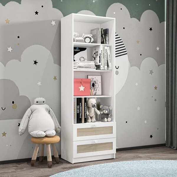 Estante Aberta Infantil 4 Prateleiras 2 Gavetas Comic Branco/