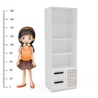 Estante Aberta Infantil 4 Prateleiras 2 Gavetas Domi Branco/l