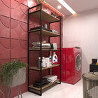 Estante Aberto De Metal Preto Office Estilo Industrial