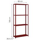 Estante Aço 4 Prateleiras Eaf006 Vermelha