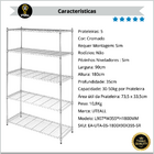 Estante Aço 5 Prateleiras Cromada Aramada 1,81 Sem Rodizio (