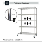 Estante Aço 5 Prateleiras Cromada Aramada