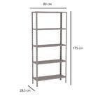 Estante Aço 5 Prateleiras Livros Cozinha Quarto Eaf005 Cinza