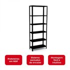 Estante Aço 6 Prateleira Em Madeira Pandin Móveis Preto