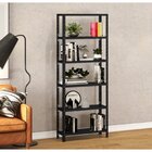 Estante Aço 6 Prateleira Em Madeira Pandin Móveis Preto