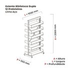 Estante Aço Biblioteca Dupla Sem Base Cinza