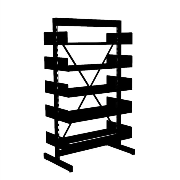 Estante Aço Biblioteca Dupla Sem Base Clássico Preto