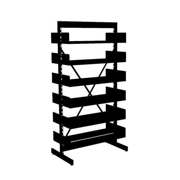 Estante Aço Biblioteca Dupla Sem Base Preto