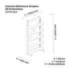 Estante Aço Biblioteca Simples Sem Base Laranja Picasso