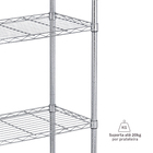 Estante Aço Cromada com 5 Prateleiras 1,8mx90cmx35cm Spaceo