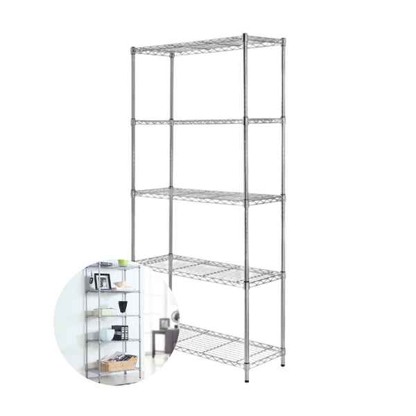 Estante Aço Cromado 5 Prateleiras Reguláveis Aramada Multiuso