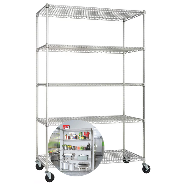 Estante Aço Cromado 5 Prateleiras Reguláveis Aramada Multiuso