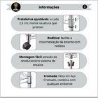 Estante Aço Cromado  5 Prateleiras Reguláveis Aramada Multius