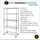 Estante Aço Cromado  5 Prateleiras Reguláveis Aramada Multius