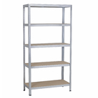 Estante de Aço e Madeira MDF com 5 Prateleiras Prata Carga 176x90x40cm 875kg Spaceo