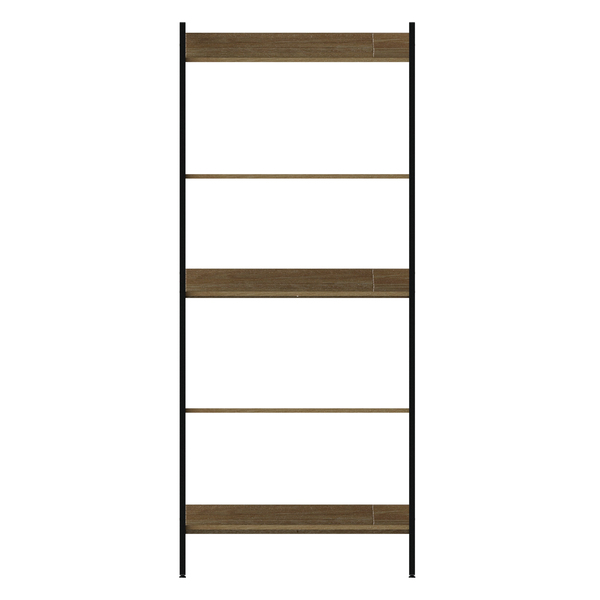 Estante de Aço e Madeira MDP com 5 Prateleiras Mel e Preto Industrial 189x80,5x39cm 40kg Multivisão