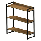 Estante de Aço e Madeira MDP com 3 Prateleiras Mel e Preto Industrial 76,6x90x60cm 24kg Multivisão