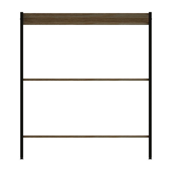 Estante de Aço e Madeira MDP com 3 Prateleiras Mel e Preto Industrial 76,6x90x60cm 24kg Multivisão