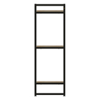 Estante de Aço e Madeira MDP com 3 Prateleiras Mel e Preto Industrial 76,6x90x60cm 24kg Multivisão