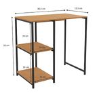 Estante de Metal e Madeira Aço e MDP com 2 Prateleiras Canela e Preto Fosco Industrial 90x90,5x53,5cm 25kg Crome