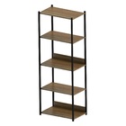 Estante de Aço e Madeira MDP com 5 Prateleiras Preto e Mel Industrial 170,5x62,8x39,5cm 40kg Multivisão