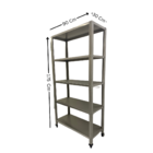 Estante Aço Multiuso 30cm 5 Prateleiras 35kg Prat Inox