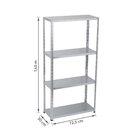 Estante de Aço com 4 Prateleiras Prata 145x72,5x30cm 160kg Importado