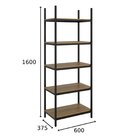 Estante Alta 160cm Com 5 Prateleiras Caroline Preto/elmo